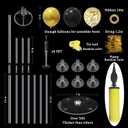 ZJDHPTY Graduation Decorations 2026,4 Set Balloon Stand with Pump and Balloons, Black and Gold Party Decorations for 40th 50th 60th 70th Birthday Retirement Wedding Anniversary New Year Party Supplies