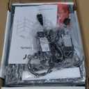 Huuger Nightstands Set of 2, End Tables with Charging Station, Fabric Drawers, Bedside Tables with USB Ports and Outlets, Night Stands for Bedroom, Rustic Brown