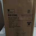 LOKKHAN Set of 2 Rustic Industrial Bar Stool-24-30 Tall Adjustable Metal Swivel Wooden Top Barstools-Counter Height Bar Height-Vintage Farmhouse Kitchen Breakfast Cafe Stool-with Backrest (Brown Seat Top/Black Base)