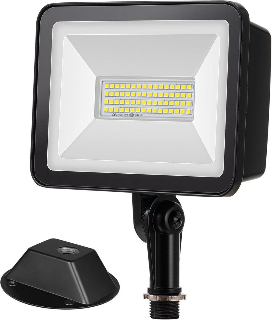 EDISHINE 46W Flood Light, 6800LM LED Flood Light Outdoor, IP65 Waterproof, 5000K LED Security Lights for Backyard, Flagpole, Garage, UL Listed