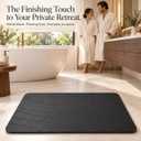 Stone Bath Mat, Quick Drying Bath Mat for Bathroom, Diatomaceous Earth Mat, Quick Dry Shower Mat, Fast Absorbent, Elegant Design, Easy to Clean - Black 23.6×15.35, 1'3" x 1'11"