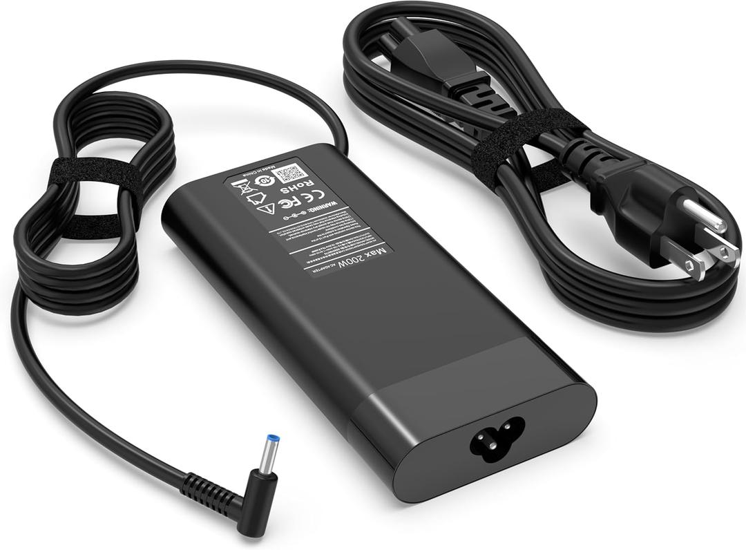 200W Laptop Charger Compatible with HP Omen 15 17 Victus Pavilion Gaming Laptop 15 17 Zbook 17 G5 G6 Fury G10 G9 Create G7 Studio G10 G9 TPN-DA10 L00818-850 Power Supply Adapter
