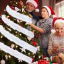 3 x 2 x 60 Inch Christmas Faux Fur Ribbon Craft Fur Strips Fake Fur Rolls White Long Plush for DIY Christmas Costume Gnome Beard Santa Claus Hair Xmas Tree Decor Family Party Supplies