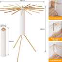 LIENAHU Clothes Drying Rack Tripod,Drying Rack Clothing,Laundry Drying Rack,Floor Standing,16 Wooden Poles,Collapsible Drying Racks for Laundry,Retractable,Foldable,Folding