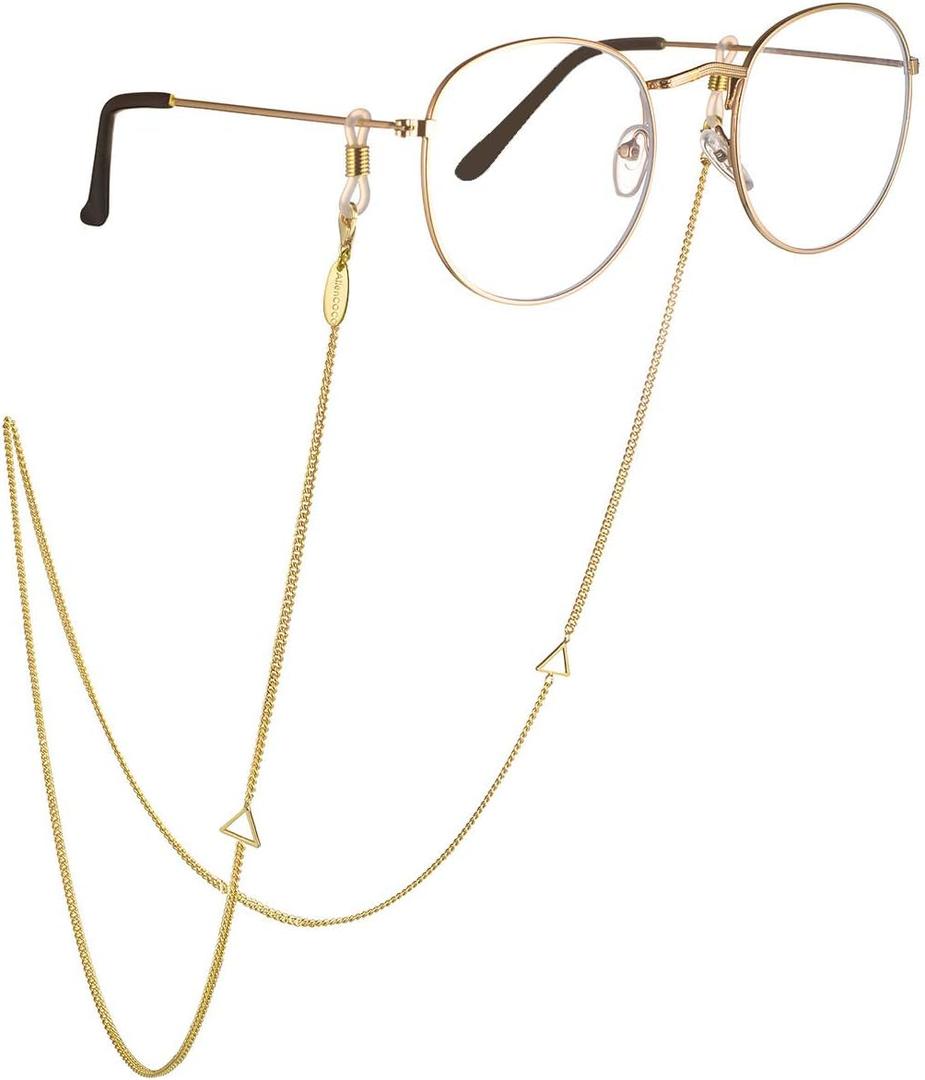AllenCOCO Glasses Chain, Eyeglass Strap For Women Sunglasses - 14K Gold Eyeglasses Chain, Eye Glasses Holders Around Neck