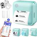 Label Maker Machine with Tape - Thermal Label Printer Bluetooth Label Maker Machine, Mini Printer Sticker Maker for Home, Kitchen, School, Office Organization (Light Blue)