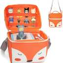 Carrying Case Compatible with Toniebox 2/1,Tonie Figures,Tonie Characters, Tonies Storage and Organizer with Shoulder Strap,Tonies Box Starter Set,Tonies Headphones,Charging Station Bag(Orange)