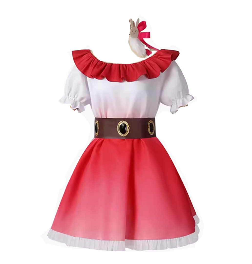 Helltaker Ai Hoshino Cosplay Dress Costume Oshi No Ko Red White Hairpin Women Dress for Halloween Party, One Size
