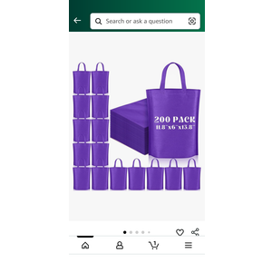 Windyun Reusable Grocery Bags Large Non Woven Shopping Bags with Handle Foldable Portable Tote Carryall Bulk 11.8x6x13.8 Inch