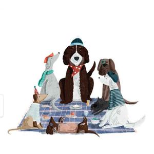 "Becky Thorns 'Picnic Pets Dogs I' Canvas