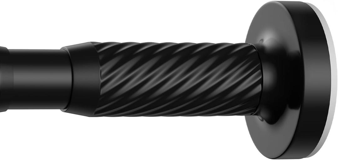 Tension Curtain Rod 32-90Inch Black Tension Rod Adjustable Curtain Rods No Drilling Spring Rods Shower Rods for Bathroom,Windows,Closets,Doorway,Patio