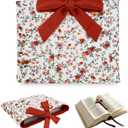 Bible Cover Case for Women,Large Bible Tote Bags for Women Organizer Quilted Bible Carrying Case(new) (Red Flowers)