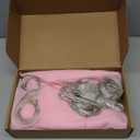 Patioman 10x8ft Pink Tulle Backdrop Curtain with String Lights, Wrinkle-Free Sheer Wedding Backdrop for Birthday Parties, Baby Showers, Bridal Showers, Photo Shoots and Home Decorations, Pink