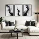 Black White Abstract Wall Art Decor Set of 3 Modern Wall Art Minimalist Canvas Wall Decor Black White Abstract Prints Modern Pictures Minimalist Artwork for Living Room Bedroom 16x24 Inch Unframed