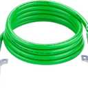 7 Way ABS Cord, 12FT 7 Way Coiled Trailer Cord, Heavey Duty Electrical Power Cable for Semi Truck Tractors - Green