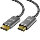 8K DisplayPort to HDMI Cable 6 ft, 8K@60Hz, 4K@240Hz, 2K@240HZ Nylon Braided, Unidirectional DisplayPort 1.4 Source to HDMI 2.1 Display, DP to HDMI Compatible with PC, Dell, AMD, Lenovo, Monitor, HP