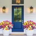 Artificial Flowers for Outdoors, 26 Bundles Fake Outdoor Flowers, UV Resistant Artificial Outdoor Plants & Flowers for Decoration, Colorful Morning Glory for Garden Porch Yard Patio, Mixed Color A