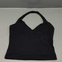 OMKAGI Womens Tank Tops Sexy Halter V Neck Going Out Tops Sleeveless Y2K Crop Top (Medium, 293-black)