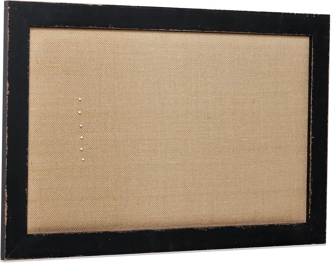 Black Framed Linen Cork Bulletin Board, Large Pin Boards for Walls 18 X 29 Inches, Vision Board Wall Organizer Display Board for Photos, Notice Message Board for Office Home Kitchen Decorative
