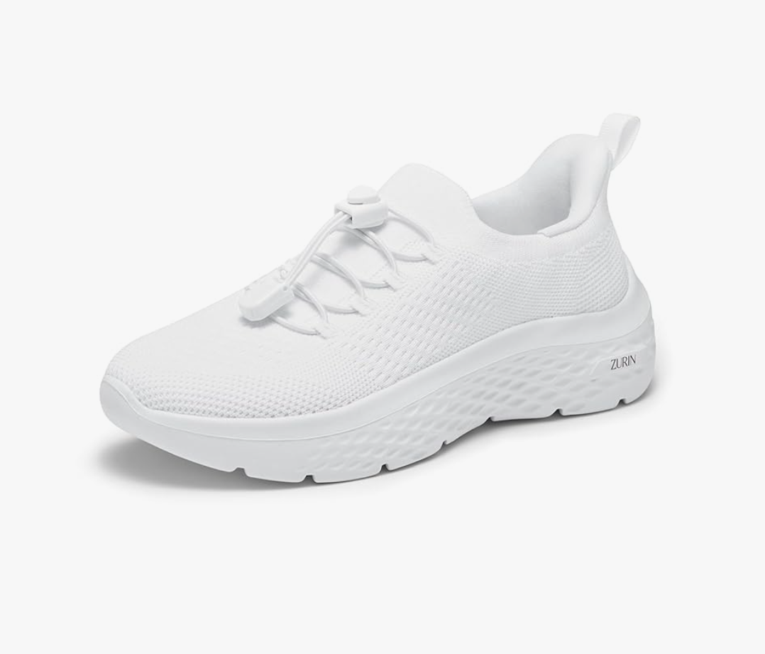 ZURIN Womens Slip On Walking Shoes with Arch Support,Lightweight Running Sneakers,Non Slip Breathable Tennis Shoes for Gym Travel Work Casual 8