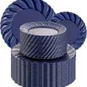 U-QE 100PCS Blue Disposable Plates - Heavy Duty Blue Plastic Plates for Party/Wedding - Include 50PCS 9inch Blue Dinner Plates and 50PCS 6.5inch Blue Dessert/Salad Plates