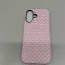 Jusy Compatible with MagSafe Polka Dot Case for iPhone 16, Cute Aesthetic Polka Dots Magnetic Phone Case, Soft TPU and Hard PC Protective Phone Cover for Women Girls（Matte） - Pink