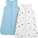 DaysU Baby Sleep Sack 18-24 Months 100% Cotton, Baby Boy Wearable Blanket 2-Way Zipper TOG 0.5, Breathable Lightweight Baby Sleeping Bag 2 Pack, Toddler Sleep Sacks 2t, Dinosaur, X-Large