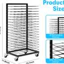 Art Drying Rack for Painting 18 Removable Shelves(A3) Metal,Mobile Lockable Wheels Art Drying Rack for Classroom/Preschool,Watercolor Painting/Paper/Artwork/Studios/Schools(Black)