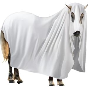 Halloween Horse Costume Gown Cosplay Supply for Holiday Horse Costume Accessories Trick or Treat (Ghost)