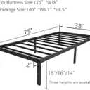 Wulanos Twin Size Bed Frame, 3500lbs Heavy Duty Metal Platform with Steel Slats Support, No Box Spring Needed, 14 inches high Bedframe with Ample Storage, Sturdy and Noise-Free, Black