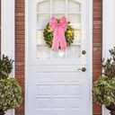 2 Pcs 20 x 10 Inch Large Pink Burlap Bows Easter Wreaths Bow for Gift Wrapping Spring Tree Topper Front Door Home Decorations (Pink)