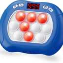 Pop Game Light Up Fidget Toy for Kids, 6 Modes LED Screen Quick Push Games Controller Electric Fidget Popper Game Bubble Road Trip Activities Car Games Birthday Gifts Toys for Kids Boys Blue