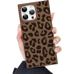KANGHAR Designed for iPhone 16 Pro Max Case Rectangle Magnetic [Compatible with MagSafe] Brown Leopard Print Pattern Design Case Anti-Scratch Shockproof Bumper Protective Cover Brown