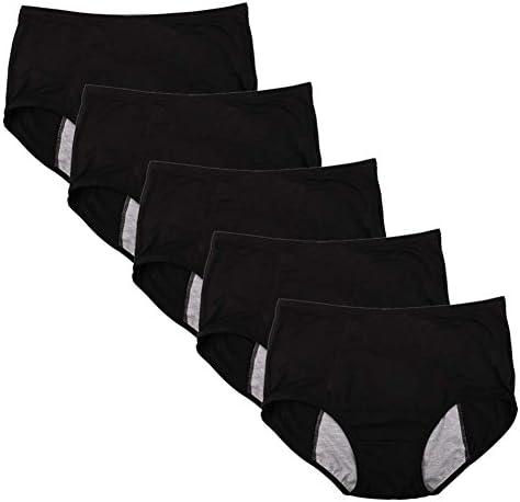 YOYI FASHION Bamboo Viscose Brief Menstrual Leakproof Panties Multi Pack, US Size 3XL, 5 pcs