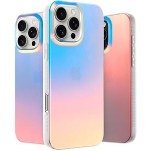 LONLI Hue for iPhone 16 Pro Max Case – Dynamic PrismGlow Holographic Iridescent Phone Cover, Slim Shock-Absorbing Protection, Cute Aesthetic Case for Women & Girls