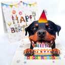 3D Pop-Up Rottweiler Dog Birthday Card - Rottweiler Dog with Cake Celebration, Whimsical Happy Birthday Greeting for Dog Lovers - Rottweiler Dog 3D Birthday Pop Up Cards