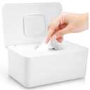 Baby Wipes Dispenser, Baby Wipe Holder for Fresh Wipes, Non-Slip Baby Wipes Container, Refillable Wipes Box with Sealing Design Lid (White)