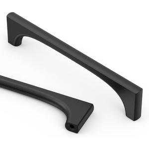 Asidrama 10 Pack 5 Inch(128mm) Matte Black Cabinet pulls Kitchen Cabinet Handles, Cabinet Pulls Kitchen Cabinet Hardware for Cupboard Drawer Pulls 2321 (5" Hole Center)