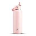 POWCAN 18 oz Water Bottle Insulated: Leakproof, Cold for 24H, CupHodler Friendly, Lid with Straw and Handle, Lightweight, Stainless Steel Water Bottle Kids for Camping, Gift for Girls (Cotton Candy)