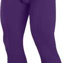 Runhit Mens Compression Pants Running Tights Workout Leggings Athletic Base Layer Pants for Sports Yoga Basketball (Large, Purple)