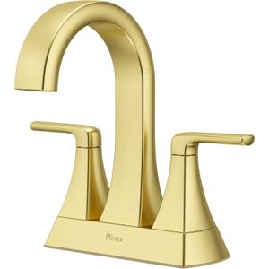 Pfister Bruxie Bathroom Sink Faucet, 4-Inch Centerset, 2-Handle, 3-Hole, NSF Certified, Brushed Gold Finish, LF048BIEBG Pfister Bruxie Bathroom Sink Faucet, 4-Inch Centerset, 2-Handle, 3-Hole, NSF Certified, Brushed Gold Finish, LF048BIEBG