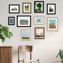 8x10 Picture Frame Set of 2 - Wood Frame with Real Glass, Display 5x7 with Mat or 8x10 without Mat, Photo Frame for Wall or Tabletop Display (Matte Black)