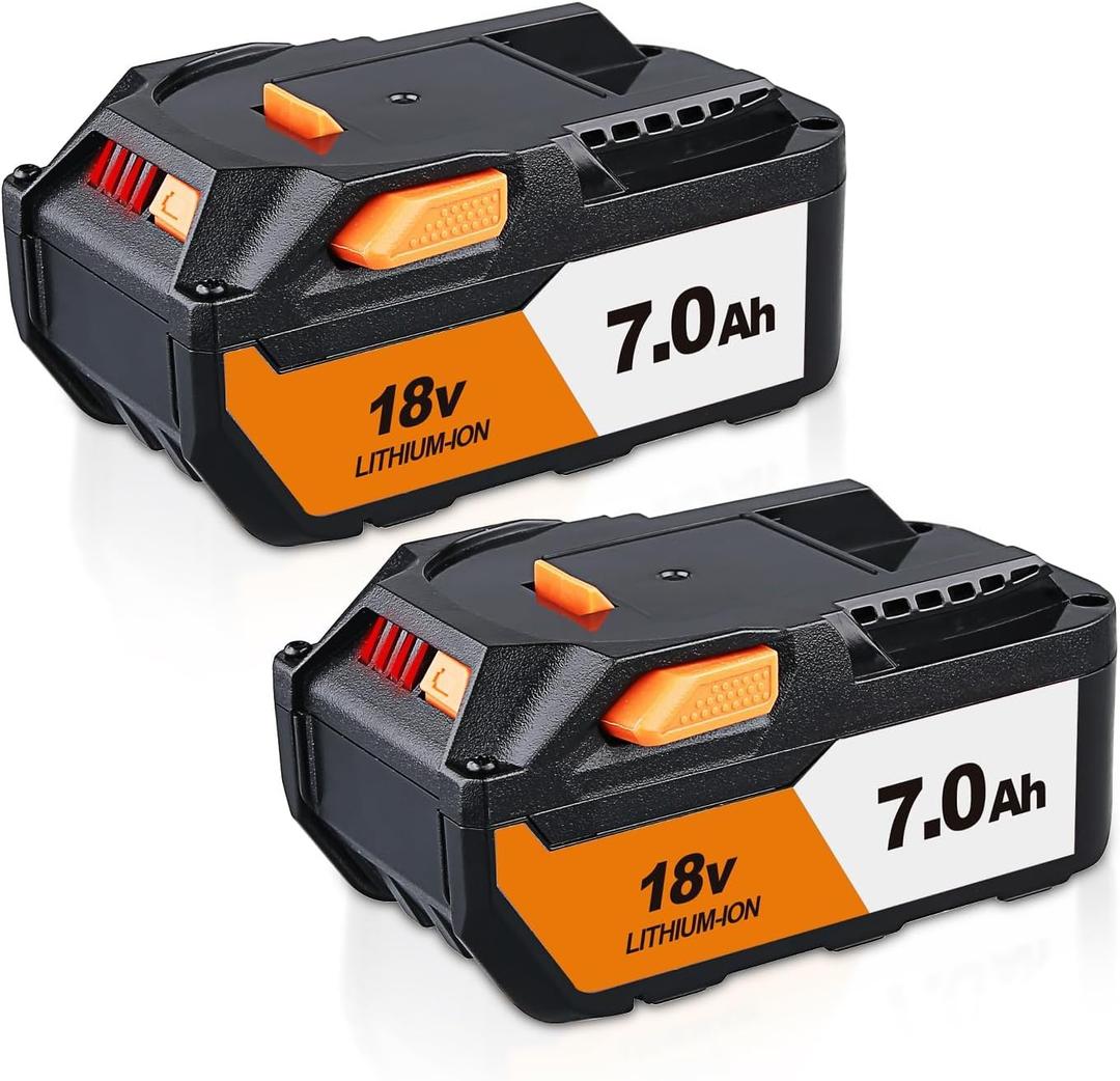 2Pack 7.0Ah Compatible with Ridgid 18V Battery Replacement for Ridgid Battery Li-ion 18V R840087 R840086 R840085 R840083 R840089 AC840085 AC840086 AC840087P AC840089
