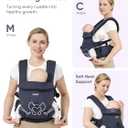 bonoch Baby Carrier Newborn to Toddler - EaseFit Adjust Knob for Baby Hip Healthy Develop, Ergonomic Cotton Infant Carrier Sling, Dual Lock Belt, Storage Bottle Pocket, 3 Bibs, 10-44lbs, Shower Gifts, Deep Gray