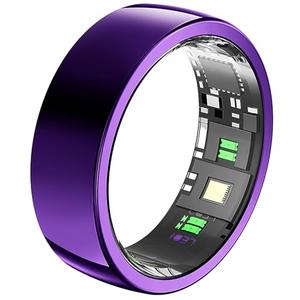 CNBRO Smart Ring Fitness Rings for Women Men Heart Rate Sleep Ring Step Counter Calorie Pedometer Rings Waterproof Sports Exercise Fitness Tracker Purple Size 8