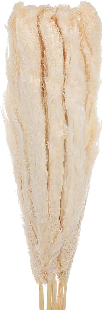 MECCANIXITY 10pcs Natural Rabbit Bunny Tails Dried Flowers 40" Mini Pampas Grass Lagurus Ovatus Bunch for Floral Wedding Decor Christmas, White