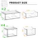 caktraie Acrylic Storage Drawers Set of 6, Clear Makeup Organizer, Plastic Organizer Bins for Beauty Supplies,Ideal for Vanity, Bathroom,Cabinet,Pantry Organization