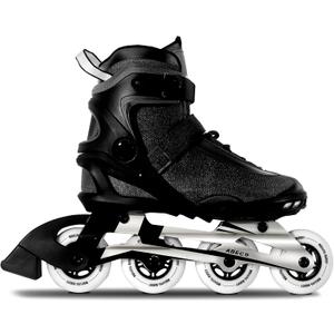 Inline Skates PRO for Adult Women - ABEC-9 Bearing with Breathable Lining for Male Female, Optional Brake, Size W 6-9, Black