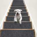 RIOLAND Non-Slip Stair Treads Carpet Indoor 14 Pack Stair Rugs for Wooden Steps Anti Moving Stair Runners Safety for Dogs Elders and Kids, 8 x 30, Dark Grey (Set of 14 Treads- 8x30 inches, Dark Gray)