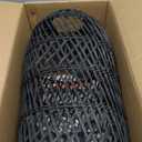 Arturesthome 1 Light Rustic Rattan Basket Pendant Light Fixture, Boho Wicker Chandelier Lamp Black, Coastal Handmade Crafts Lampshade, Farmhouse Hanging Ceiling Lighting for Dining Kitchen (9.8in * 23in)